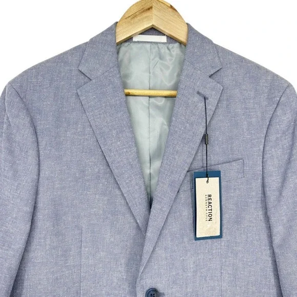 Kenneth Cole Reaction Men's Linen Techni-Cole Suit Modern Fit 38S Jacket 31Wx32L - Picture 9 of 13
